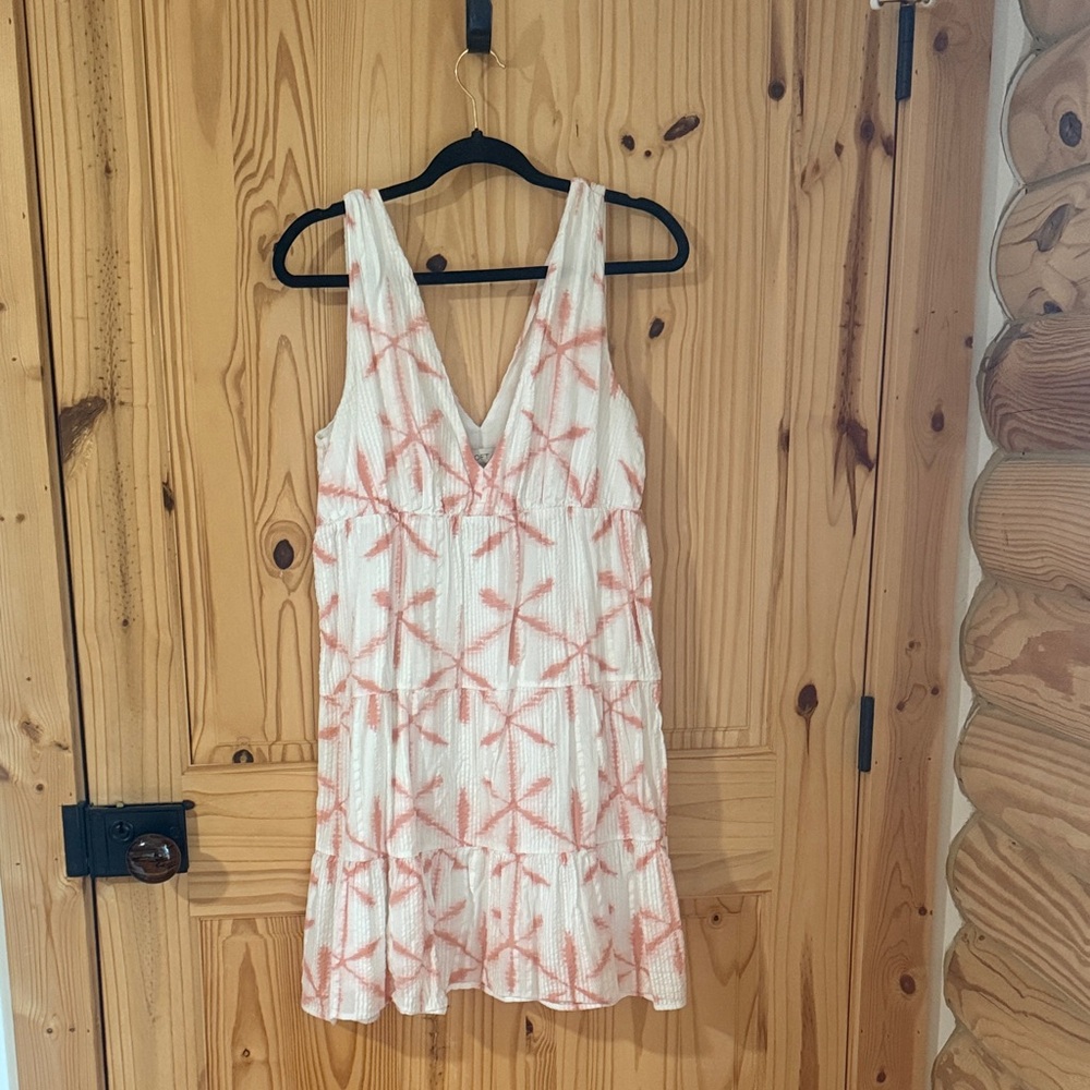 LOFT Sleeveless Pink and White Mini Dress